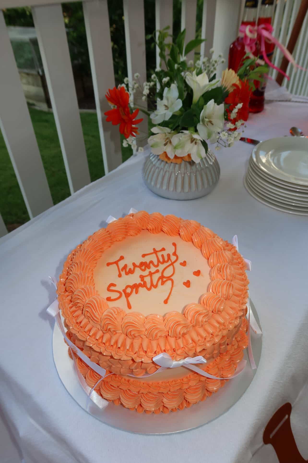 One Tier Double Barrel Cake