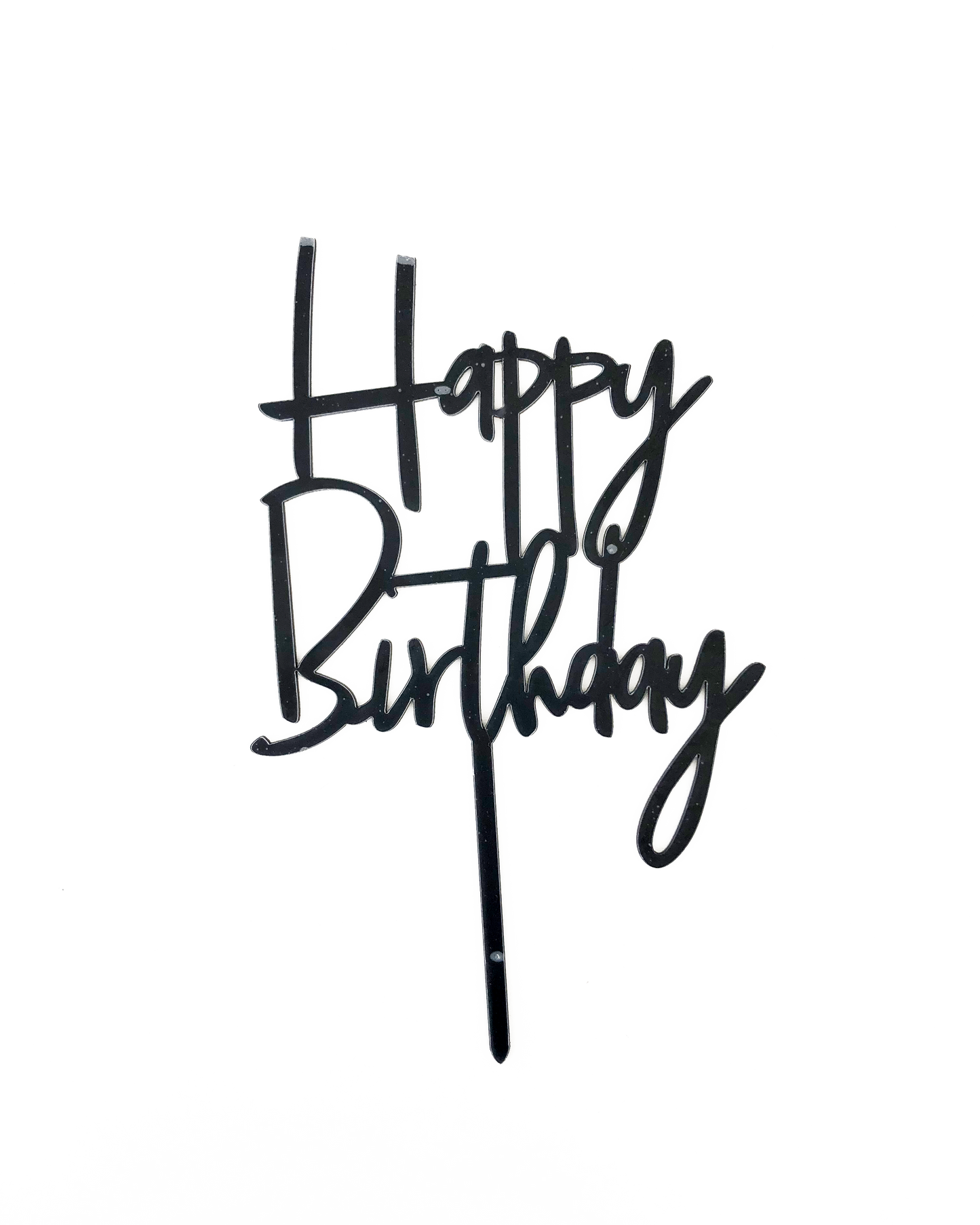 Happy Birthday Cake Topper (Black)